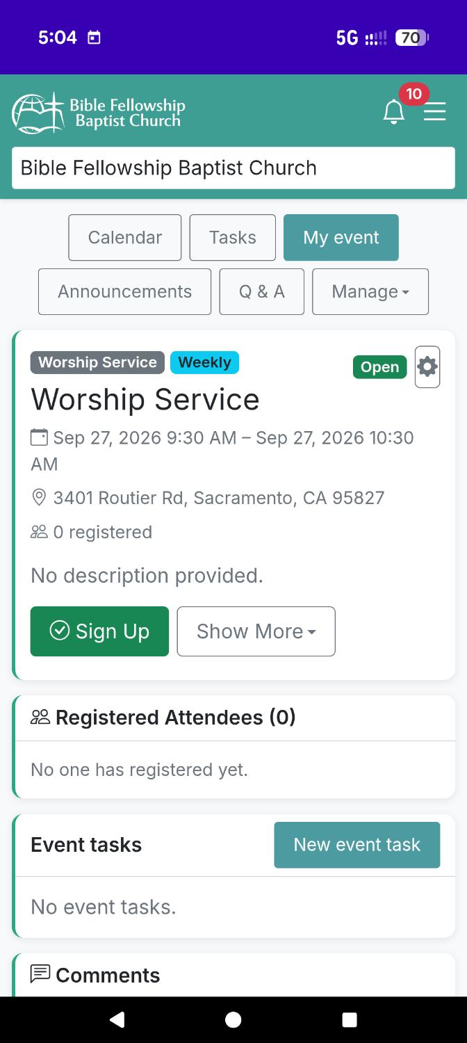 Create customized events